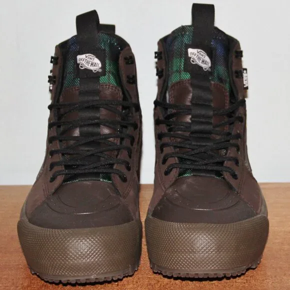 Vans Sk8-Hi Gore-Tex MTE-3 Insulated Plaid Boots Mens 8.5 Womens 10 Green Blue - Picture 4 of 7